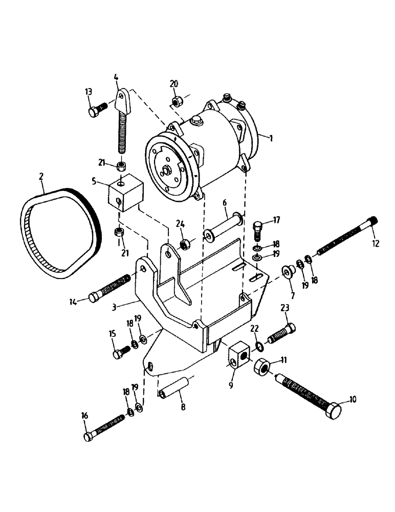 Схема запчастей Case IH 7700 - (A13-03) - AIR CONDITIONER COMPRESSOR / MOUNT / BELT, 108 Mainframe & Functioning Components