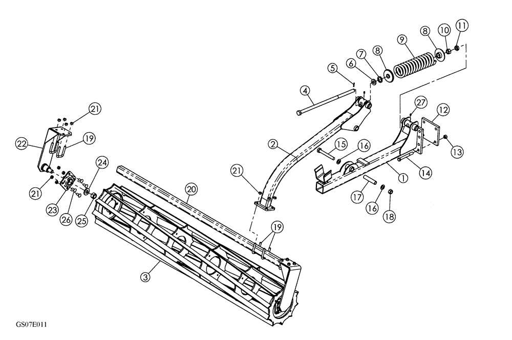 Схема запчастей Case IH 330 TRUE-TANDEM - (75.200.16) - BASKET HARROW PARTS BREAKDOWN 2007 AND PRIOR MODELS (75) - SOIL PREPARATION