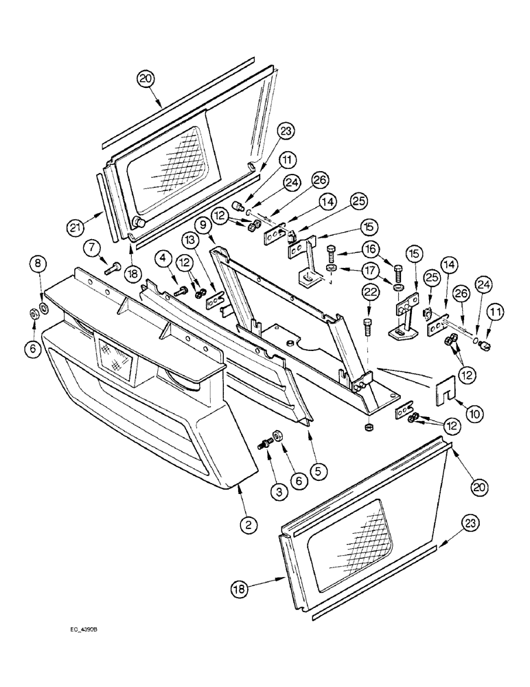 Схема запчастей Case IH 3220 - (9-008) - RADIATOR GRILLE (09) - CHASSIS/ATTACHMENTS