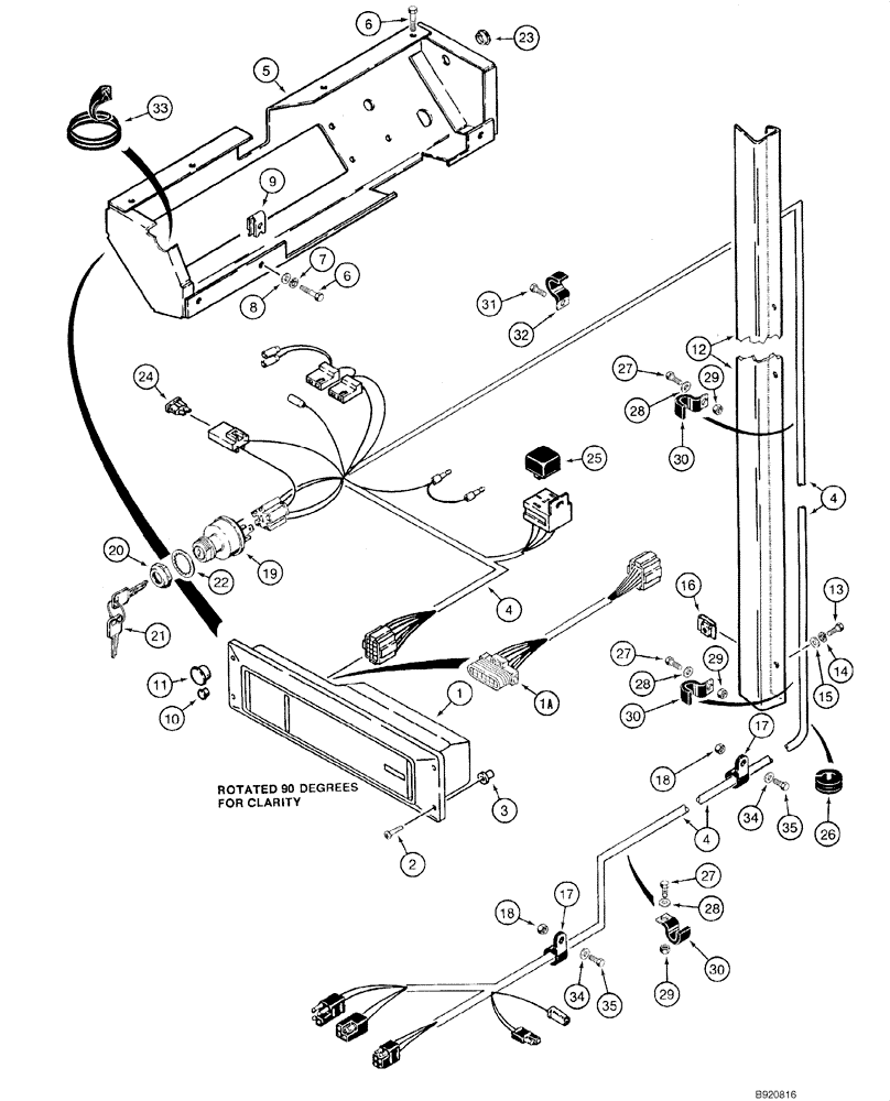 Схема запчастей Case IH 1840 - (04-05) - FRONT HARNESS - INSTRUMENT CLUSTER, - JAF0286784 (04) - ELECTRICAL SYSTEMS