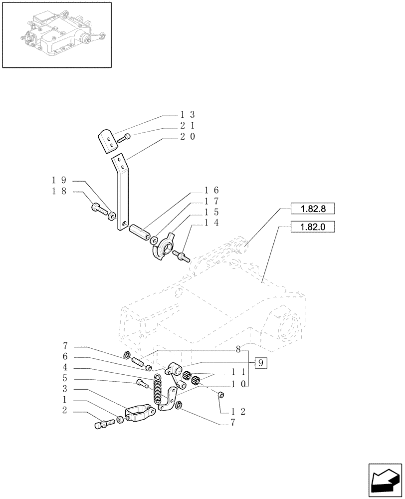 Схема запчастей Case IH JX1080U - (1.82.5[04]) - LIFT - CONTROL PARTS (07) - HYDRAULIC SYSTEM