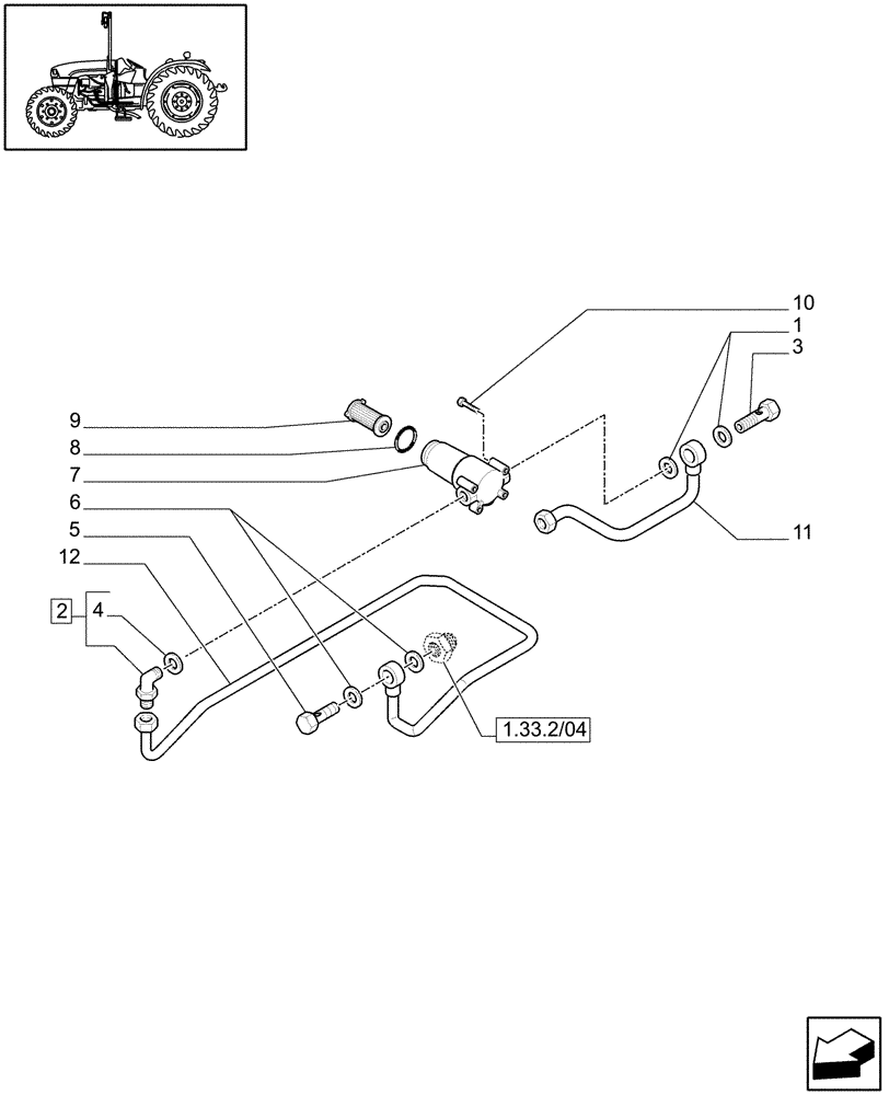 Схема запчастей Case IH JX1060C - (1.28.8/07) - (VAR.275-275/1) HI-LO GEAR LUBRICATION SYSTEM - OIL FILTER, UNIONS (03) - TRANSMISSION