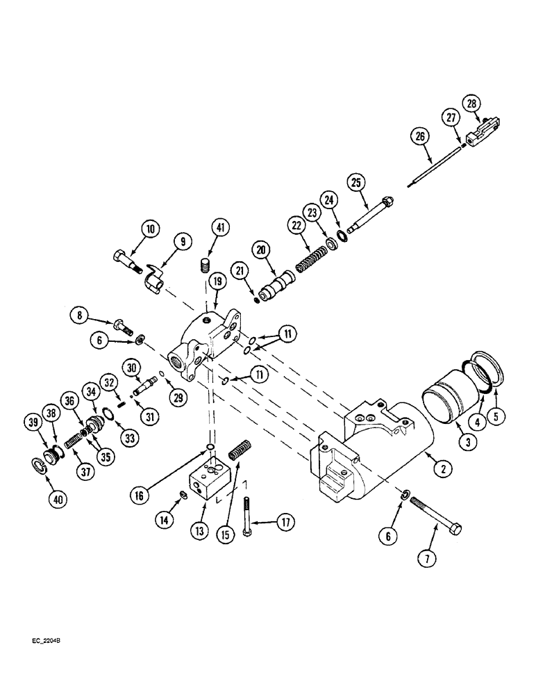 Схема запчастей Case IH 4240 - (8-46) - DRAFT CONTROL, CYLINDER AND VALVE ASSEMBLY (08) - HYDRAULICS