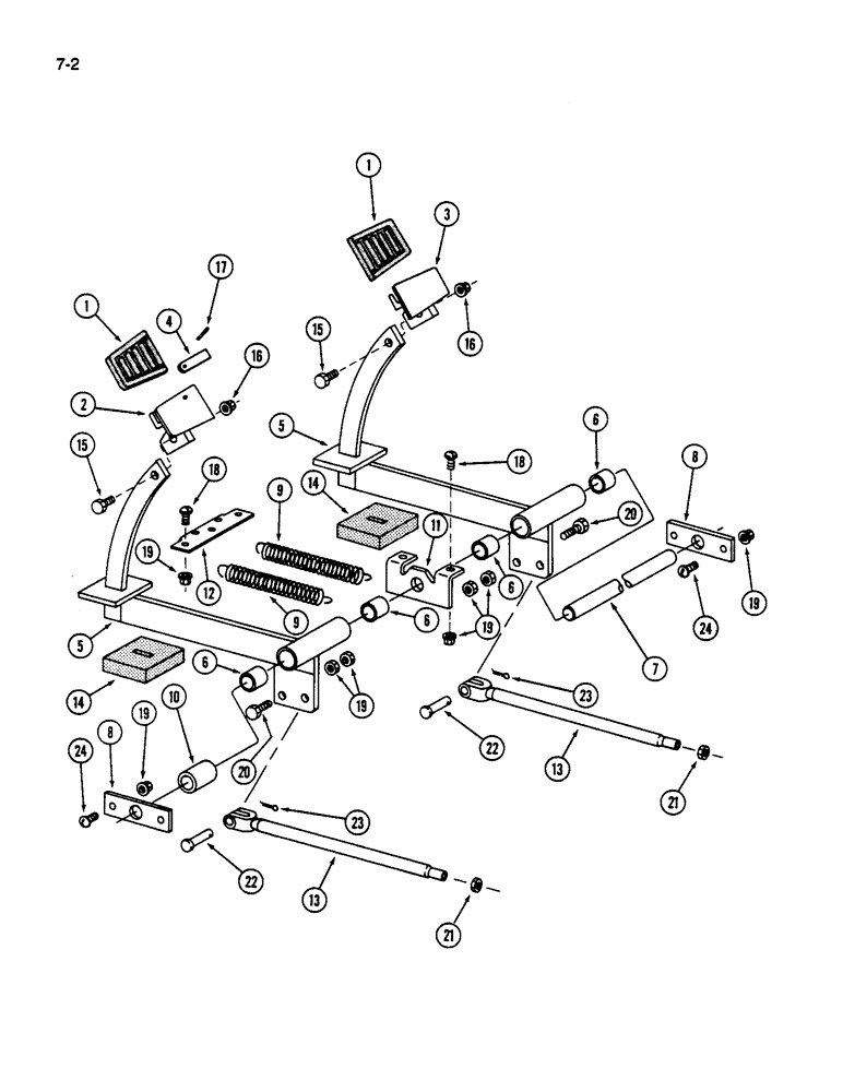 Схема запчастей Case IH 1822 - (7-02) - MASTER BRAKE CONTROLS (5.1) - BRAKES