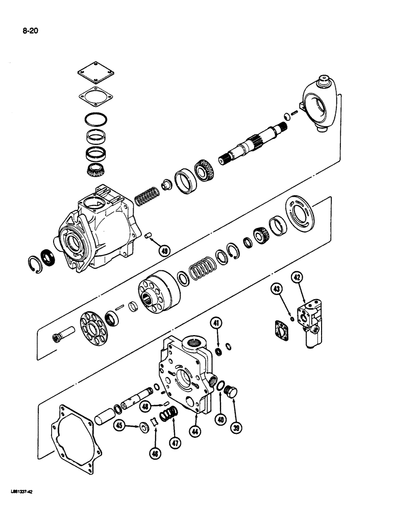 Схема запчастей Case IH 1844 - (8-20) - HYDRAULIC PUMP (07) - HYDRAULICS