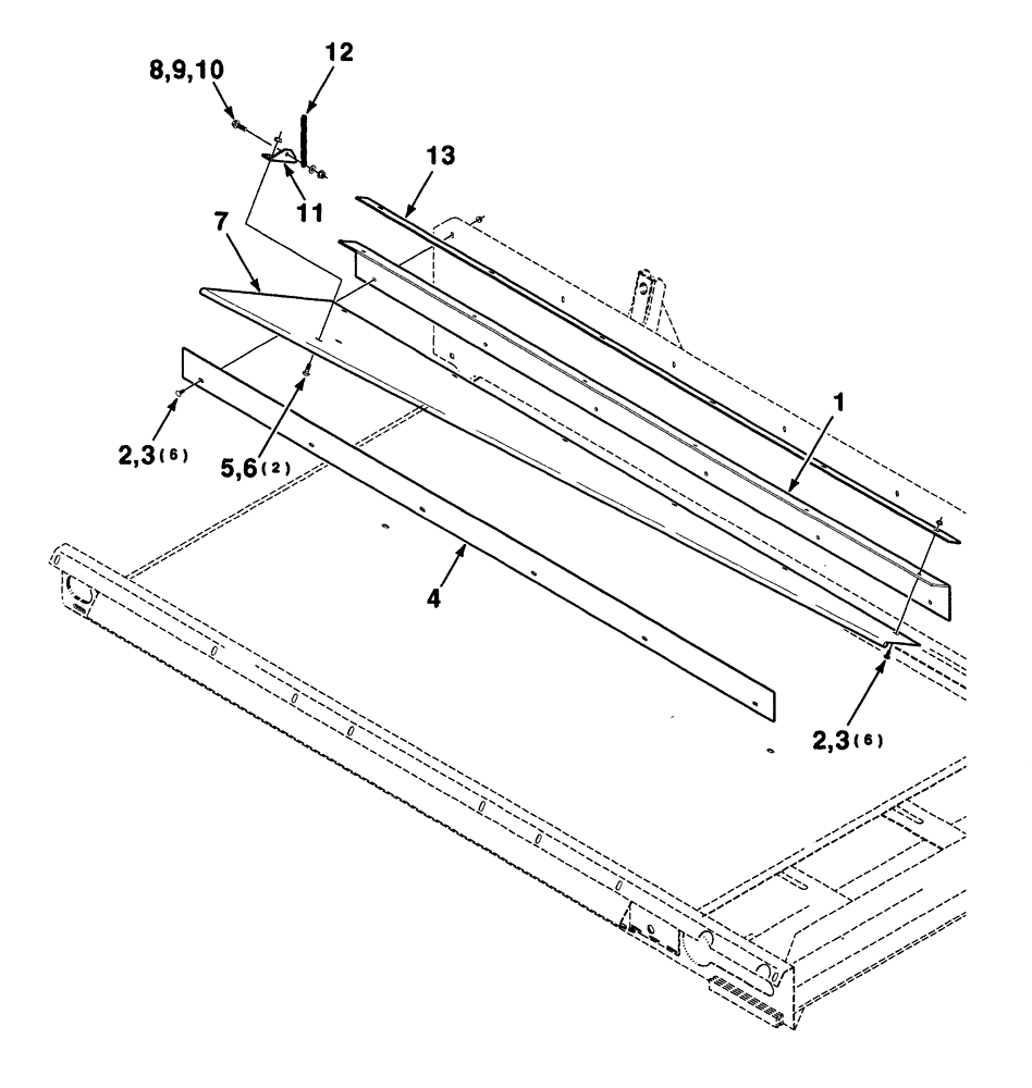 Схема запчастей Case IH 8880 - (7-04) - CONVEYOR SHIELDS ASSEMBLY (BACK PANEL) (58) - ATTACHMENTS/HEADERS