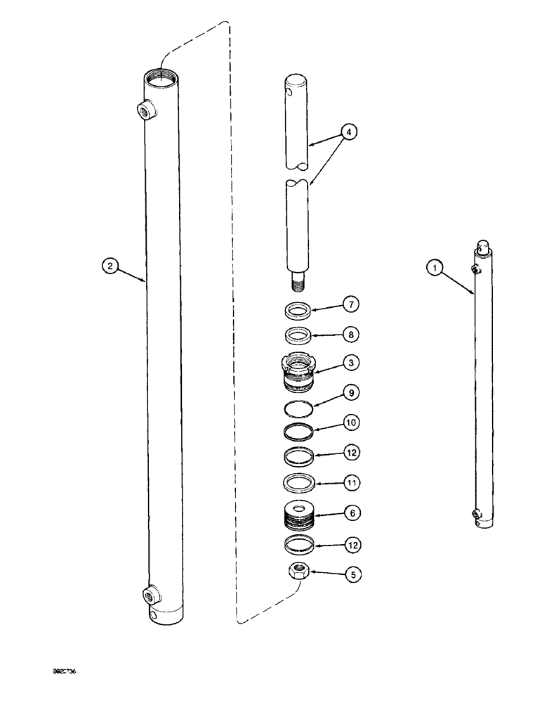 Схема запчастей Case IH 1800 - (8-66) - BASKET LIFT MASTER CYLINDER (07) - HYDRAULICS