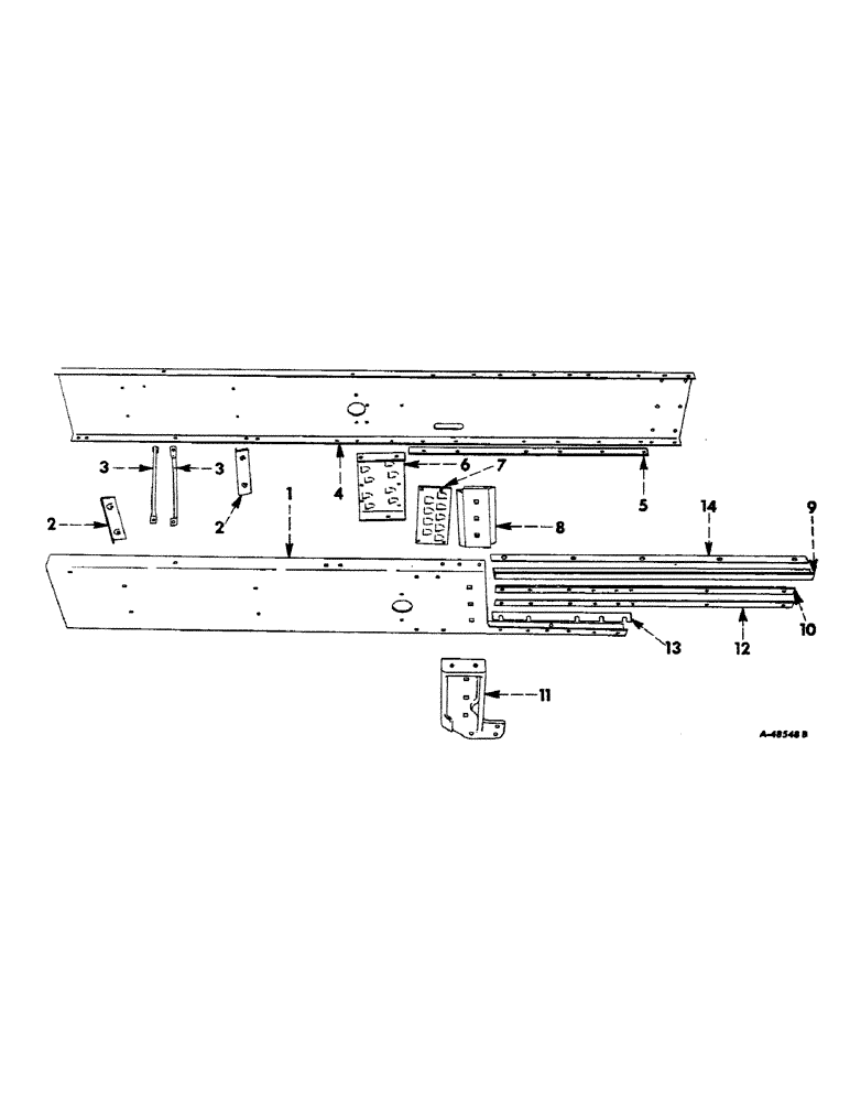 Схема запчастей Case IH 46 - (11) - BALE CHAMBER SIDES 