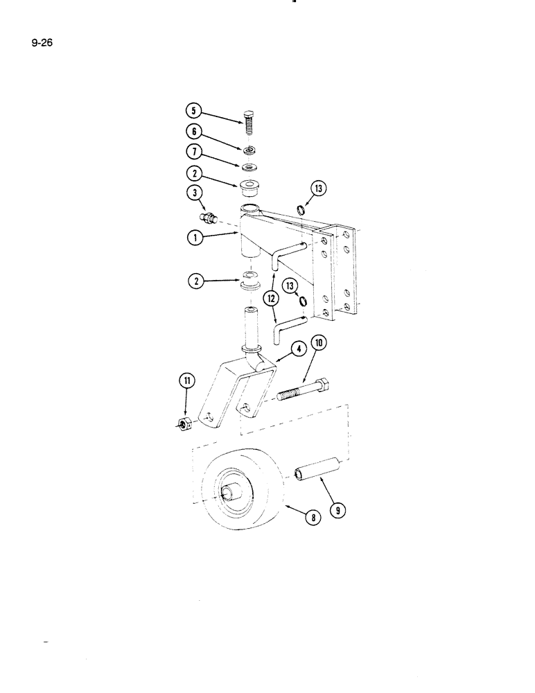 Схема запчастей Case IH 72RS - (9-026) - CASTER WHEELS, 72RS MOWER (03) - CHASSIS/MOUNTED EQUIPMENT