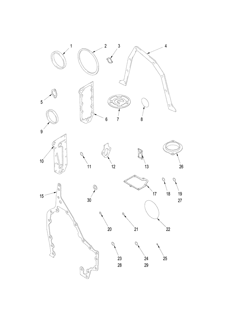 Схема запчастей Case IH STX275 - (02-28) - CYLINDER BLOCK GASKET KIT (02) - ENGINE