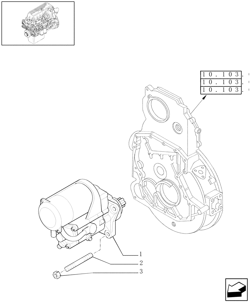 Схема запчастей Case IH 8010 - (55.201.03[02]) - STARTER MOTOR - 8010 (55) - ELECTRICAL SYSTEMS