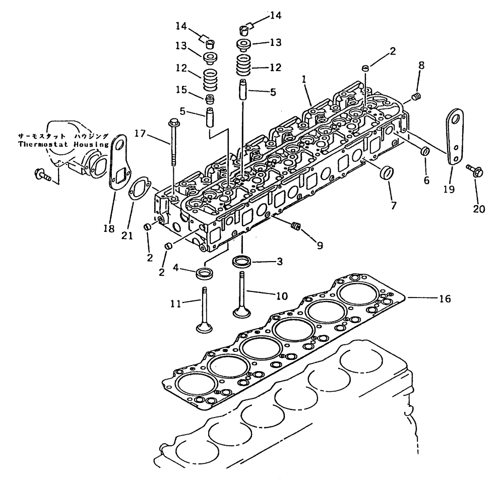 Схема запчастей Case IH 7700 - (C01[01]) - ENGINE CYLINDER HEAD, KOMATSU SA6D108-1A1 Engine & Engine Attachments