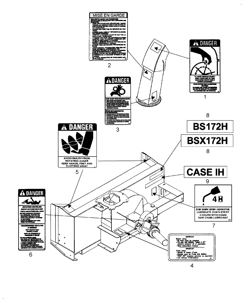 Схема запчастей Case IH BSX172H - (203.06) - DECALS - FRENCH - 715339006 