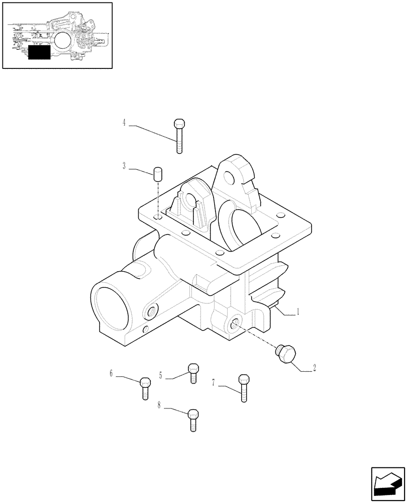 Схема запчастей Case IH JX90 - (1.33.0[01A]) - TRANSMISSION BOXES AND COVERS - D6660 (04) - FRONT AXLE & STEERING