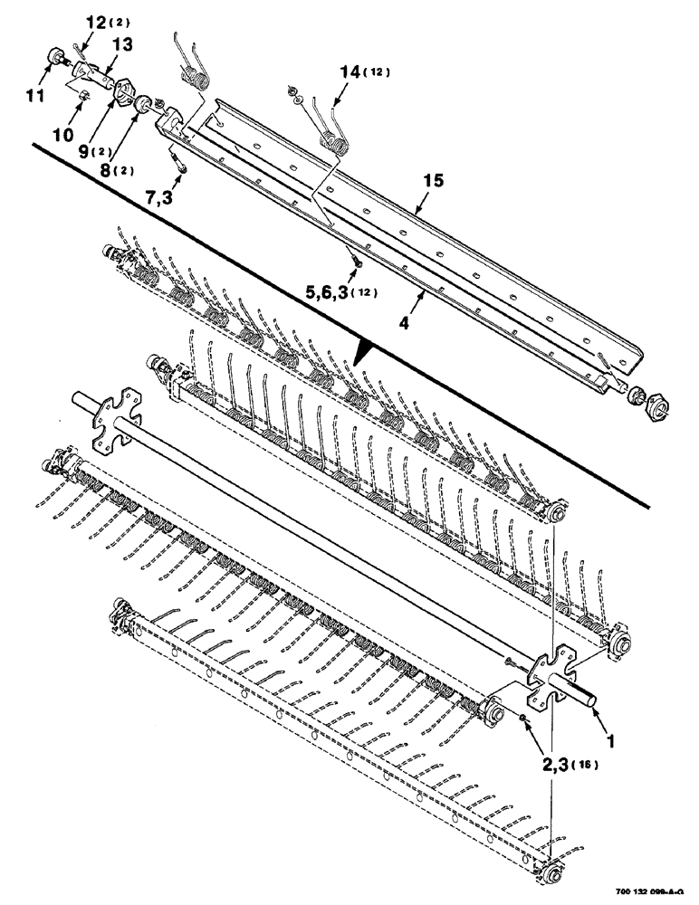 Схема запчастей Case IH 8435 - (3-06) - PICKUP ROTOR ASSEMBLY, SERIAL NUMBER CFH0124001 THROUGH CFH0124137 Pickup