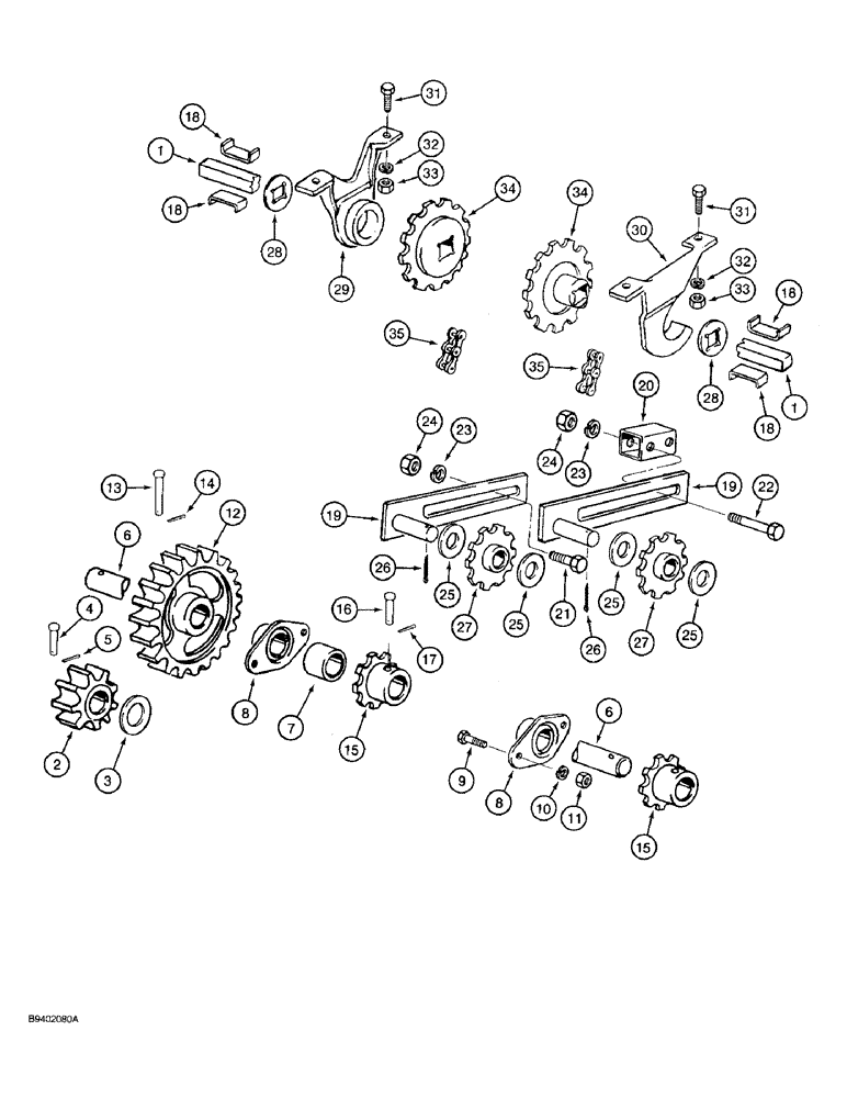 Схема запчастей Case IH 7100 - (9-040) - FERTILIZER DRIVE (09) - CHASSIS/ATTACHMENTS