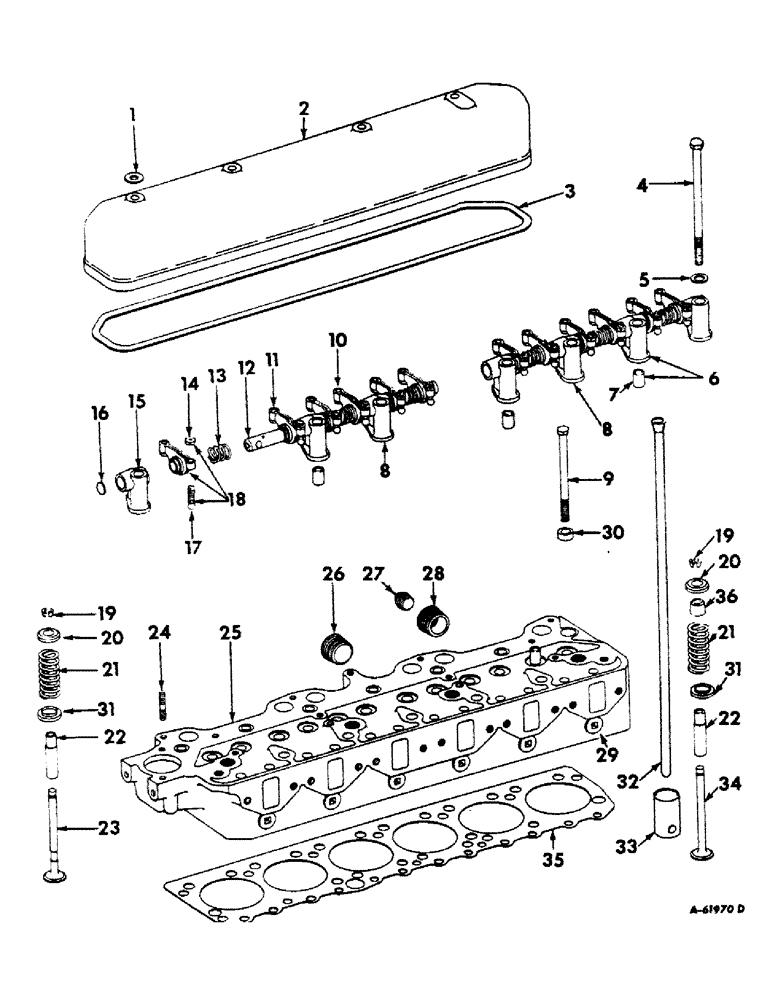 Схема запчастей Case IH 2606 - (024) - DIESEL ENGINE, CYLINDER HEAD AND RELATED PARTS (01) - ENGINE