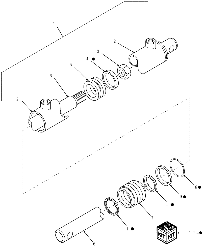 Схема запчастей Case IH SCX100 - (07.05[2]) - HYDRAULIC CYLINDER, MASTER, MONARCH, AFTER PIN HCA0017071 (07) - HYDRAULICS