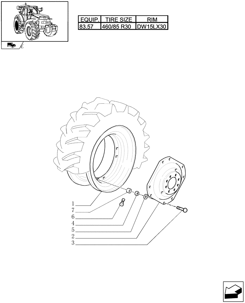 Схема запчастей Case IH MAXXUM 115 - (83.00[06]) - REAR WHEELS (11) - WHEELS/TRACKS