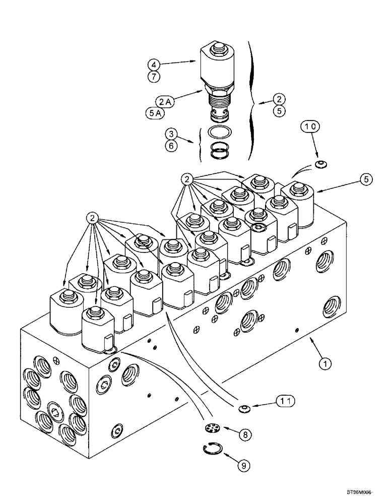 Схема запчастей Case IH 955 - (8-156) - CONTROL VALVE ASSEMBLY, PLANTER, VICKERS, 12/23 SRC - FRONT FOLD (W/O LIQUID FERTILIZER ATTACH) (08) - HYDRAULICS