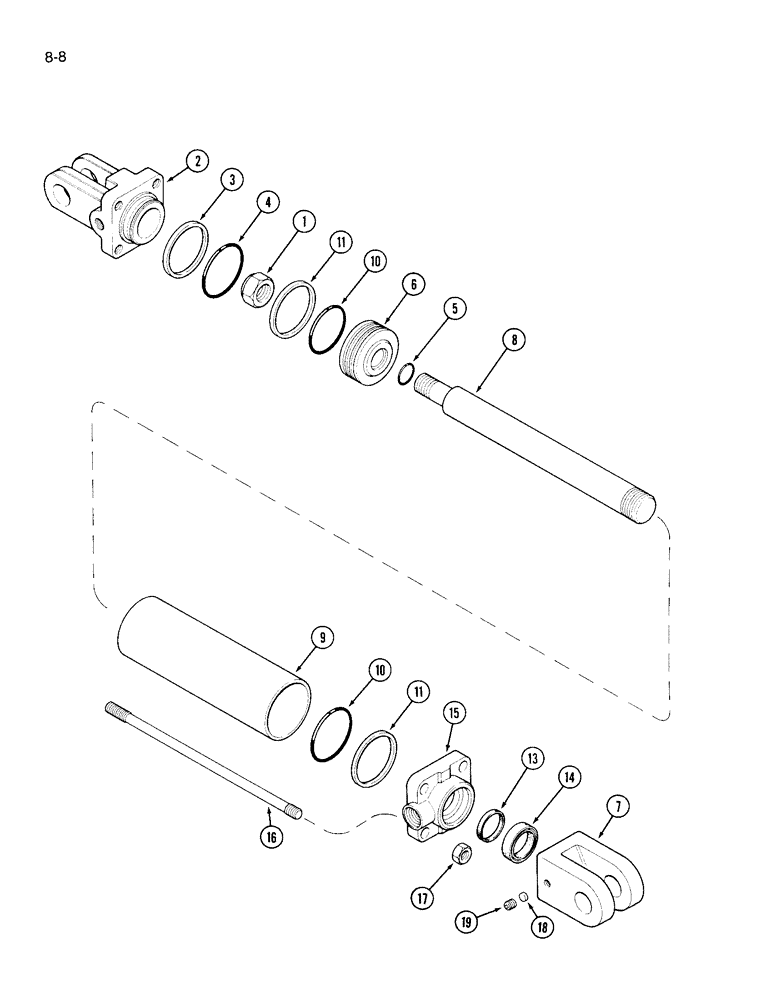 Схема запчастей Case IH 125 - (8-8) - TIE BOLT HYDRAULIC CYLINDER 