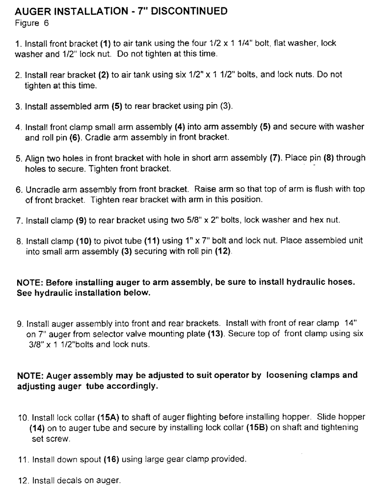 Схема запчастей Case IH 2400 - (A13) - AUGER INSTALLATION - 7" DISCONTINUED 