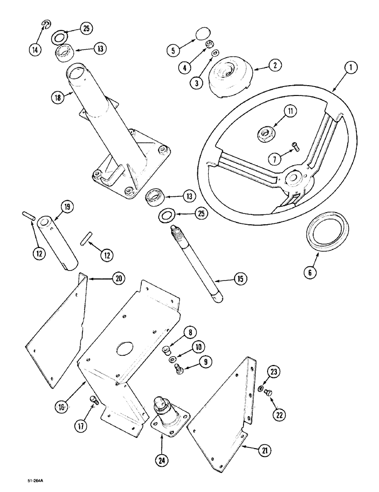 Схема запчастей Case IH 5150 - (5-10) - STEERING WHEEL AND COLUMN (05) - STEERING