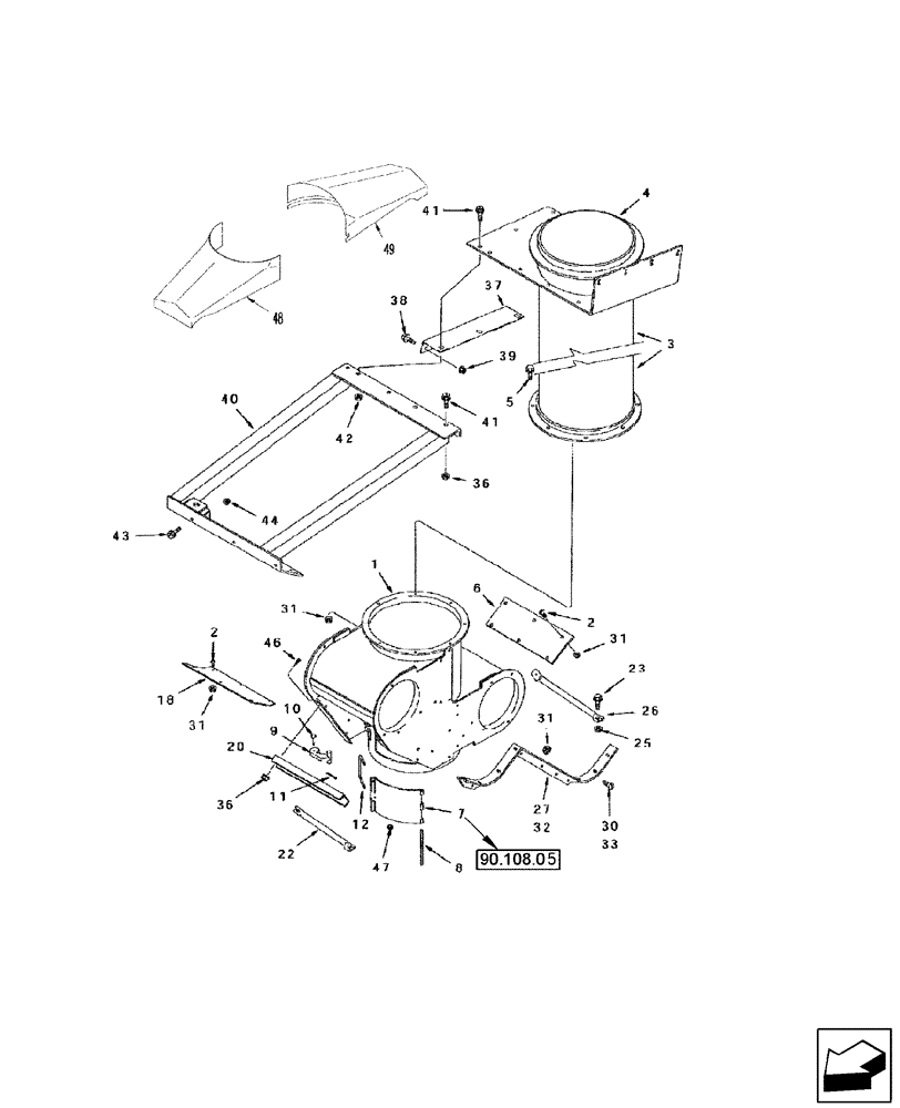 Схема запчастей Case IH 2577 - (80.180.01) - UNLOADER HOUSING - GRAIN TANK, LOWER (80) - CROP STORAGE/UNLOADING