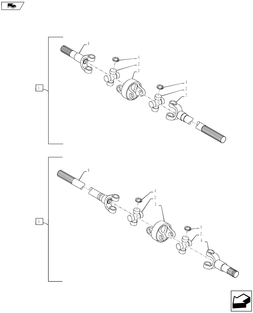 Схема запчастей Case IH MAGNUM 260 - (23.101.AF[06]) - CNH AXLE - FRONT AXLE DRIVE SHAFT, MFD, CLASS 4.5 AXLE - MAGNUM 235, 260 (23) - FOUR WHEEL DRIVE SYSTEM