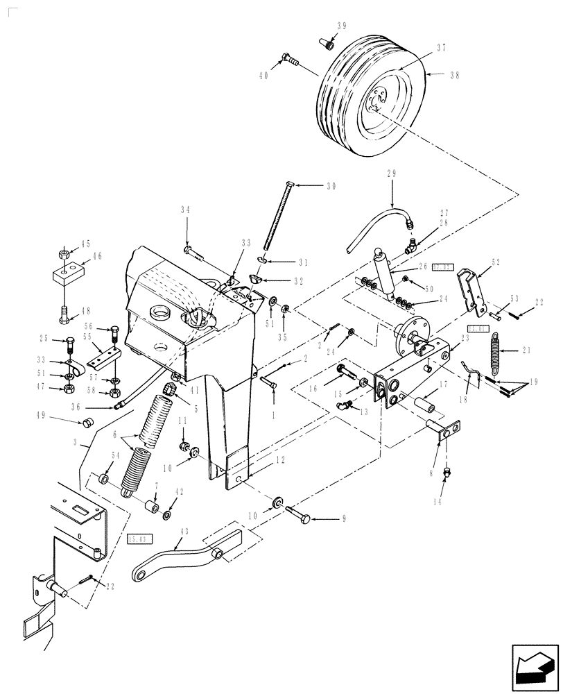 Схема запчастей Case IH DC101F - (12.03) - TRAIL FRAME, LEFT SIDE (12) - MAIN FRAME