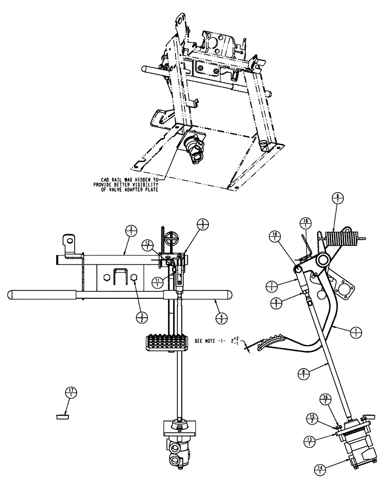 Схема запчастей Case IH FLX3010 - (01-017) - BRAKE CONTROL (10) - CAB