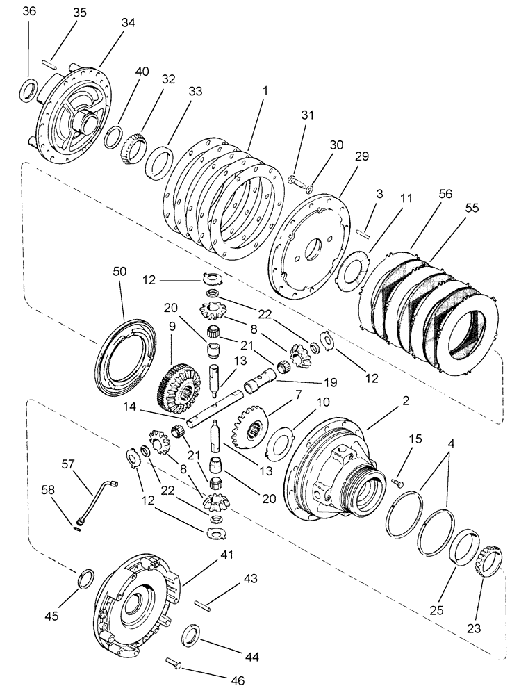 Схема запчастей Case IH MAGNUM 255 - (06-18) - TRANSMISSION - DIFFERENTIAL (06) - POWER TRAIN