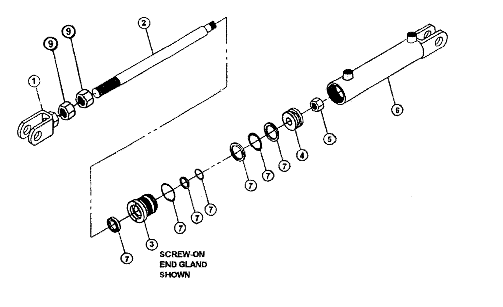 Схема запчастей Case IH TYLER - (06-005[02]) - HYDRAULIC CYLINDER - BOOM OUTER FOLD(90 BOOM), SPIRAL-WIRE LOCK END GLAND TYPE Cylinders