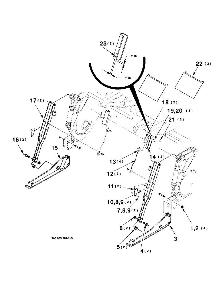 Схема запчастей Case IH 8850 - (09-16) - 8840 AUGER HEADER ADAPTER KIT, HK60845 8840 AUGER HEADER ADAPTER KIT COMPLETE (09) - CHASSIS