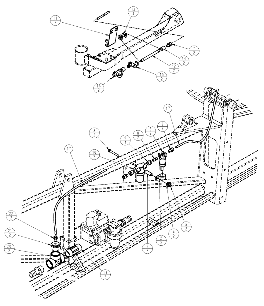 Схема запчастей Case IH SPX4410 - (11-012) - FENCE ROW GROUP, 100’ Options