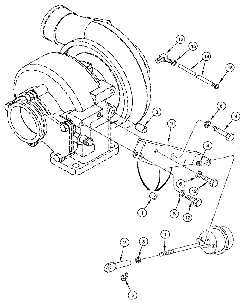 Схема запчастей Case IH FLX4010 - (02-038) - TURBOCHARGER - WASTEGATE ACTUATOR, FLX4010 (01) - ENGINE