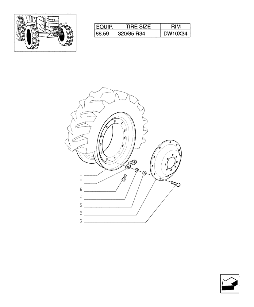 Схема запчастей Case IH MXU110 - (82.00[03]) - 4WD DRIVING WHEELS (11) - WHEELS/TRACKS