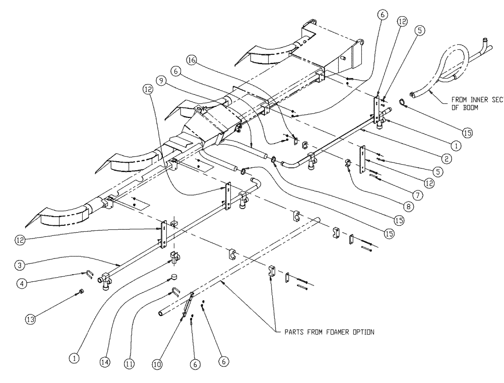 Схема запчастей Case IH 437 - (10-003) - WET BOOM, 3.0, RH, OUTER Wet Kit