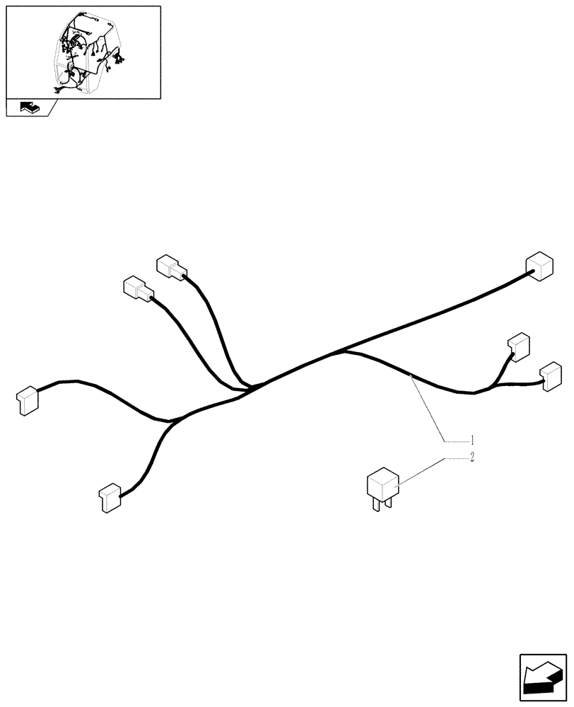 Схема запчастей Case IH PUMA 155 - (1.75.4/02) - HYDRAULIC TRAILER BRAKE HARNESS (VAR.331723) (06) - ELECTRICAL SYSTEMS