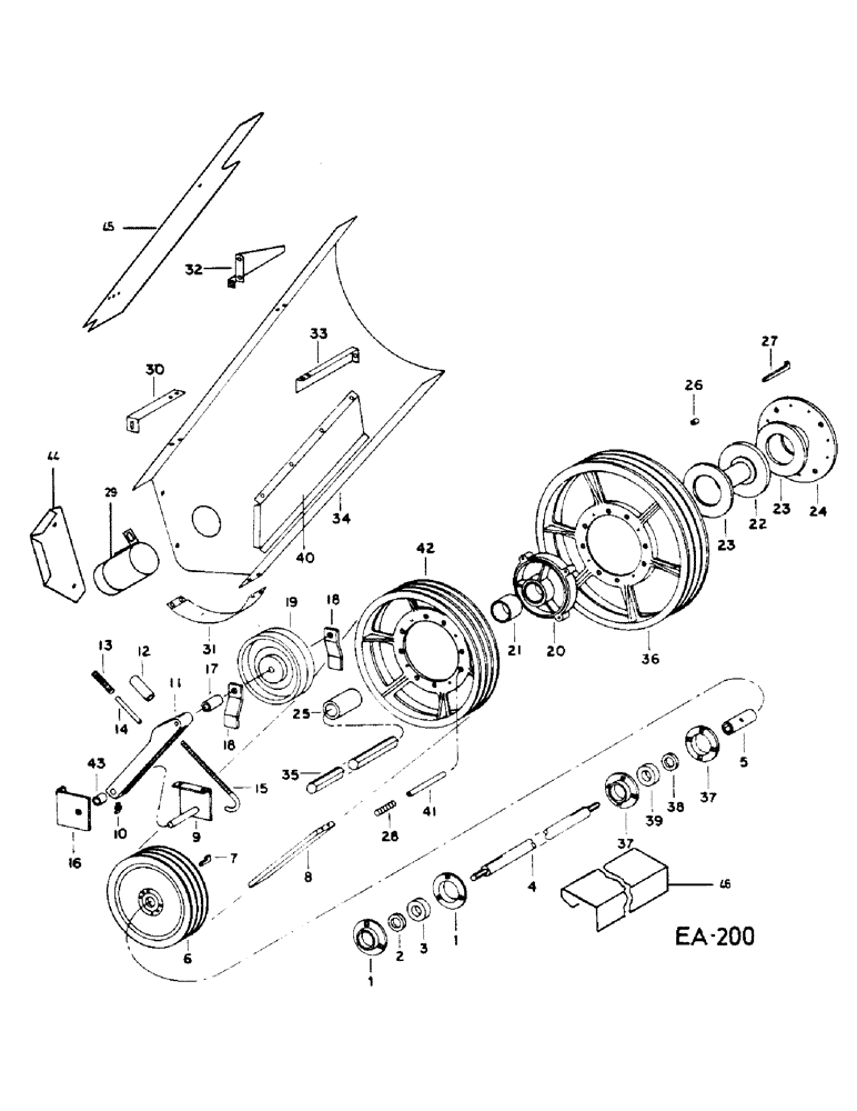 Схема запчастей Case IH 1460 - (17-184) - FEEDER JACKSHAFT DRIVE Mounted Equipment