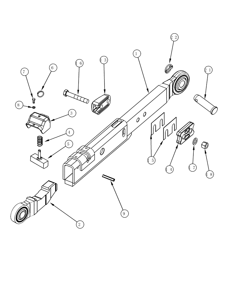 Схема запчастей Case IH MX180 - (09-54) - LOWER LIFT LINKS HITCH, MX180, N.A. ONLY (09) - CHASSIS/ATTACHMENTS