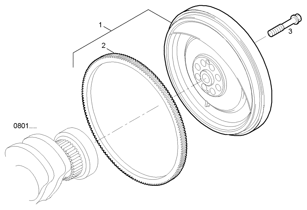 Схема запчастей Case IH F4GE0684C D600 - (0830.217) - ENGINE FLYWHEEL 