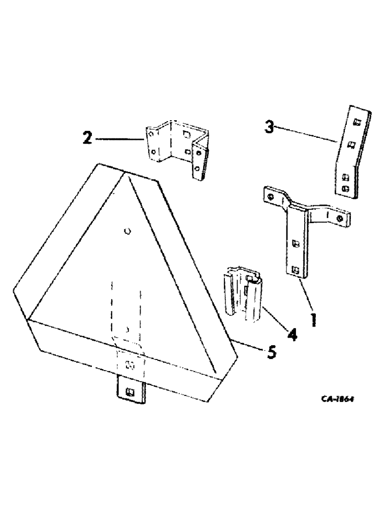 Схема запчастей Case IH 2826 - (01-04) - PARTS ACCESSORIES AND ATTACHMENTS, SLOW MOVING VEHICLE REFLECTOR MOUNTING BRACKET Accessories & Attachments / Miscellaneous