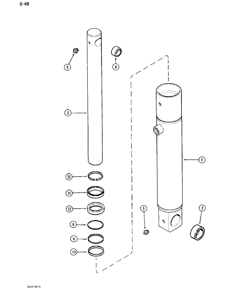 Схема запчастей Case IH 7120 - (8-48) - HITCH CYLINDER ASSEMBLY, 1-3/4 INCH BORE, 7120 TRACTOR (08) - HYDRAULICS