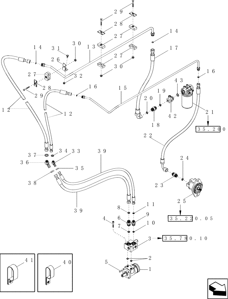 Схема запчастей Case IH 2577 - (35.752.01) - HYDRAULICS - ROTARY AIR SCREEN CIRCUIT (PLASTIC SCREEN) (35) - HYDRAULIC SYSTEMS