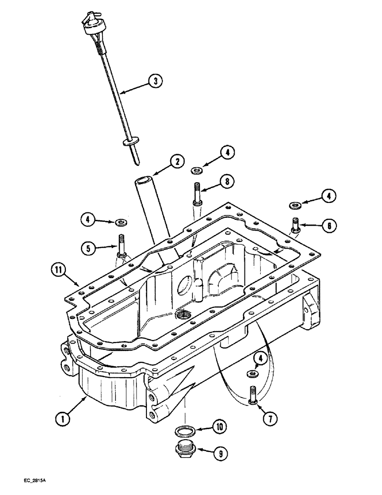 Схема запчастей Case IH 4240 - (2-74) - OIL PAN (02) - ENGINE