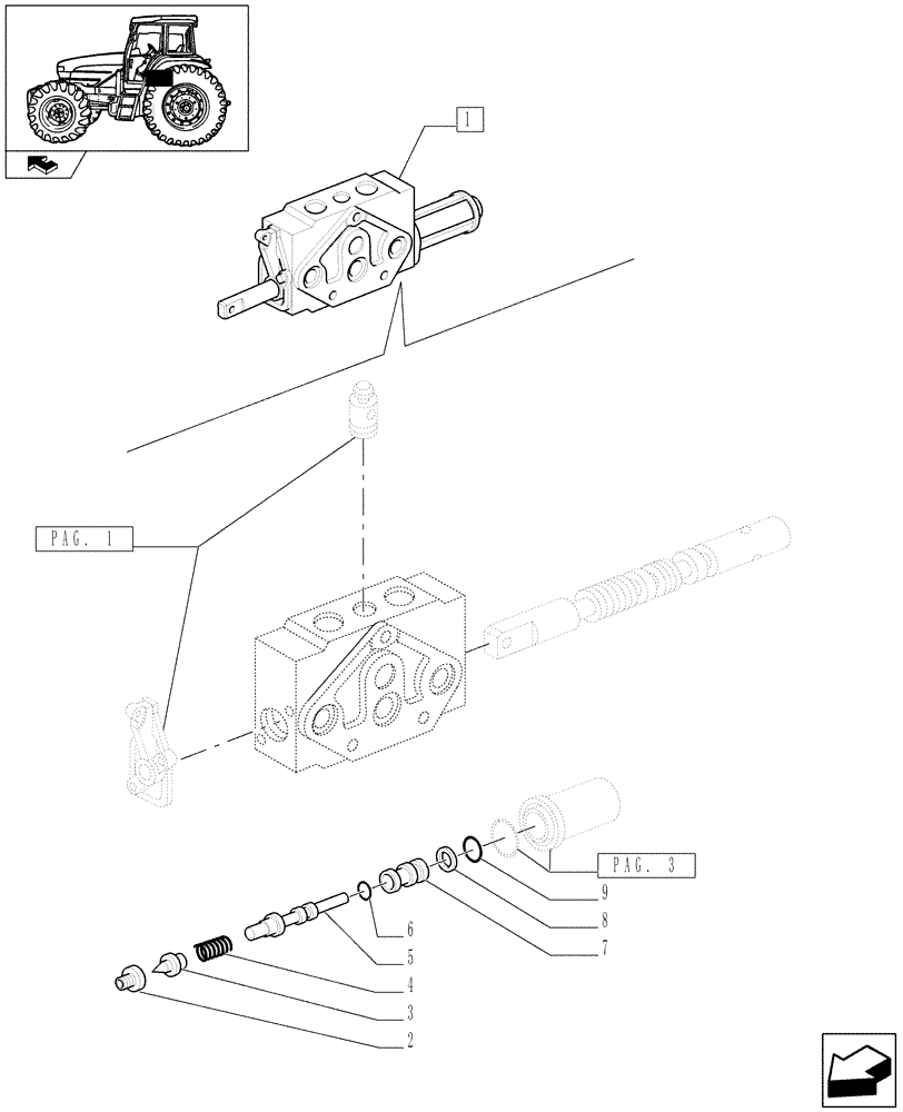 Схема запчастей Case IH FARMALL 95U - (1.82.7/04B[02]) - DOUBLE - ACTING EXTERNAL CONTROL VALVE WITH FLOAT AND AUTOMATIC CUTOUT - BREAKDOWN (07) - HYDRAULIC SYSTEM