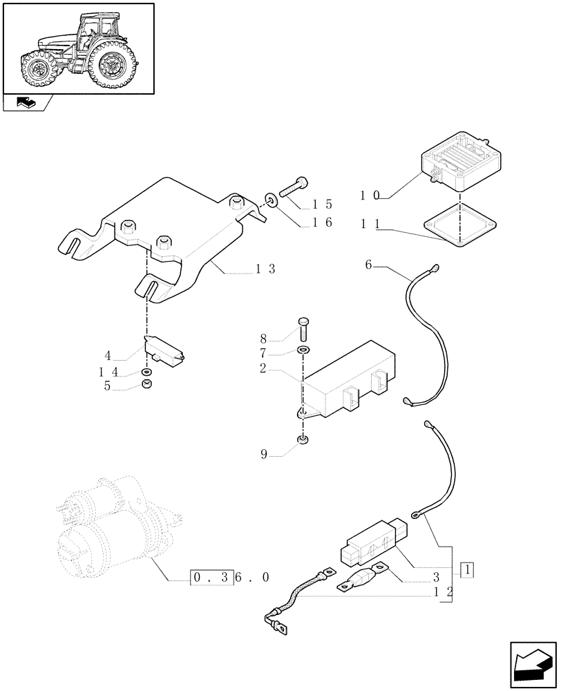 Схема запчастей Case IH FARMALL 105U - (1.75.4/02) - AIR HEATER TYPE ENGINE STARTING AID (VAR.331206-333206) (06) - ELECTRICAL SYSTEMS