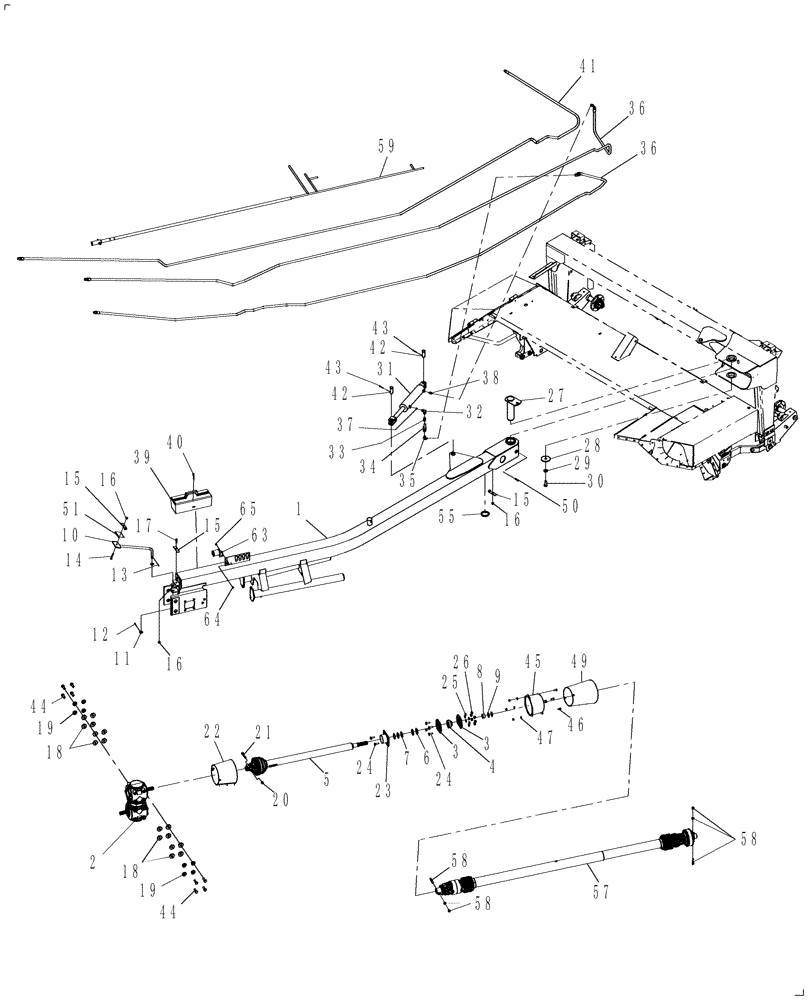 Схема запчастей Case IH DC102 - (12.04) - SWIVEL TONGUE (12) - MAIN FRAME