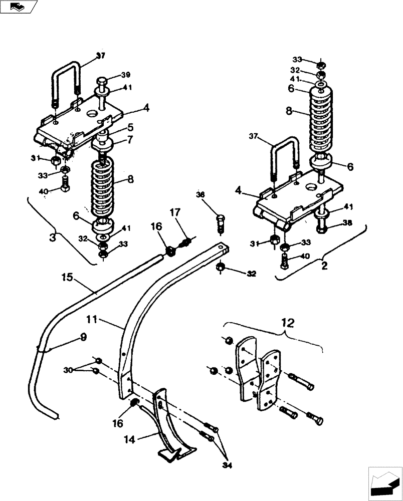 Схема запчастей Case IH 4200 II - (75.200.04) - SPRING SHANK ASSEMBLY (75) - SOIL PREPARATION